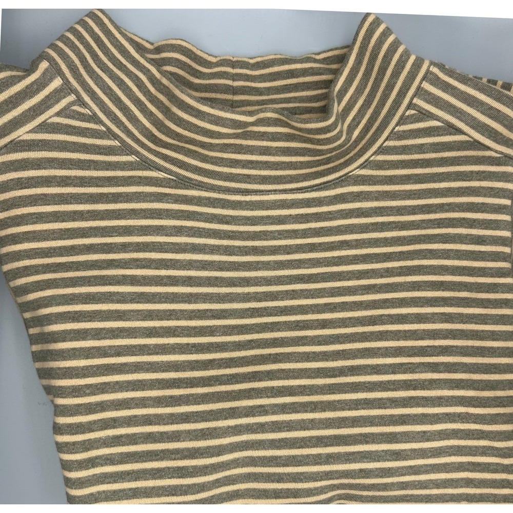 J Jill Striped Mock Neck Long Sleeve Tunic Top Cream‎ & Grey Women's Size 3X